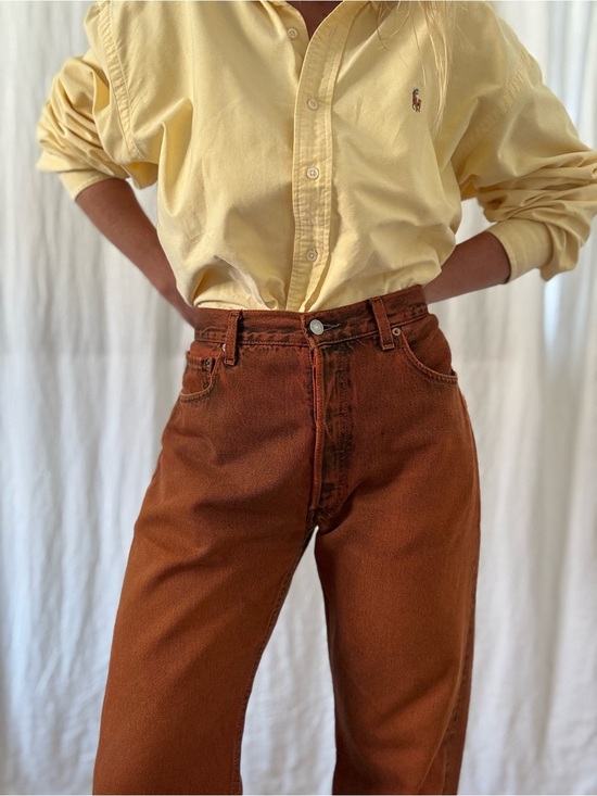 Levi's Denim - Vintage Levi’s 501 really unique rust wash 1990s high rise straight leg
